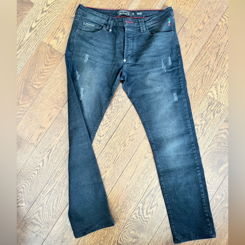 Philipp Plein Men's Black Distressed Jeans